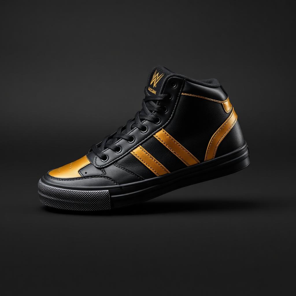Titan High-Top — Obsidian / Gold wrestling shoes