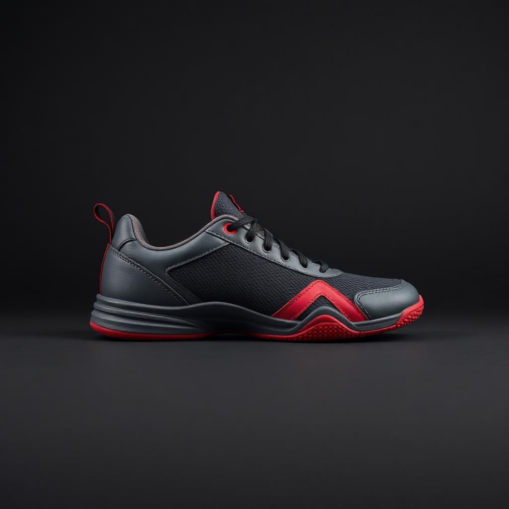 Ironclad — Charcoal / Red wrestling shoes